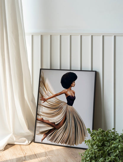 Starting a New Chapter Original Digital Download Black Woman Portrait AI Art Printable Wall Art Modern Wall Decor Home Decoration