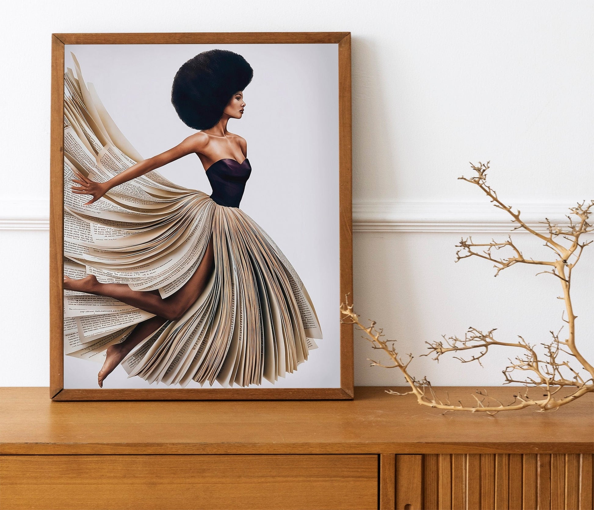 Starting a New Chapter Original Digital Download Black Woman Portrait AI Art Printable Wall Art Modern Wall Decor Home Decoration