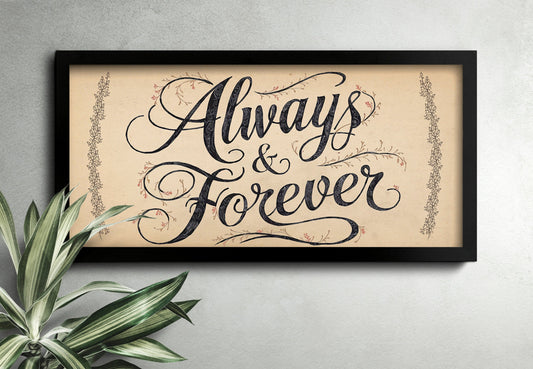 Always and Forever Sign Rustic Master Bedroom Decor Above Bed Wall Decor Newlywed Gift Bedroom Wall Art Anniversary Gift for Couples