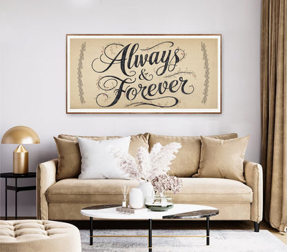 Always and Forever Sign Rustic Master Bedroom Decor Above Bed Wall Decor Newlywed Gift Bedroom Wall Art Anniversary Gift for Couples