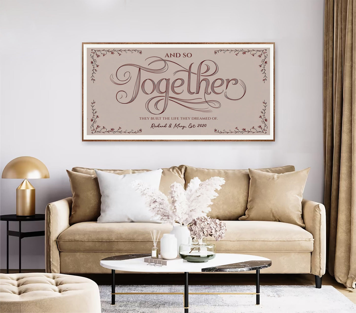Together They Built A Life They Loved Personalized Sign Wedding Date Master Bedroom Sign Above Bed Wedding Gift