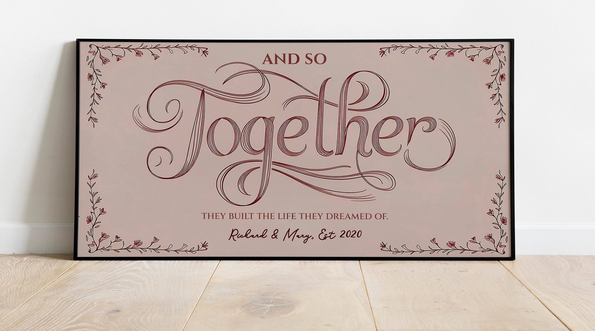 Together They Built A Life They Loved Personalized Sign Wedding Date Master Bedroom Sign Above Bed Wedding Gift