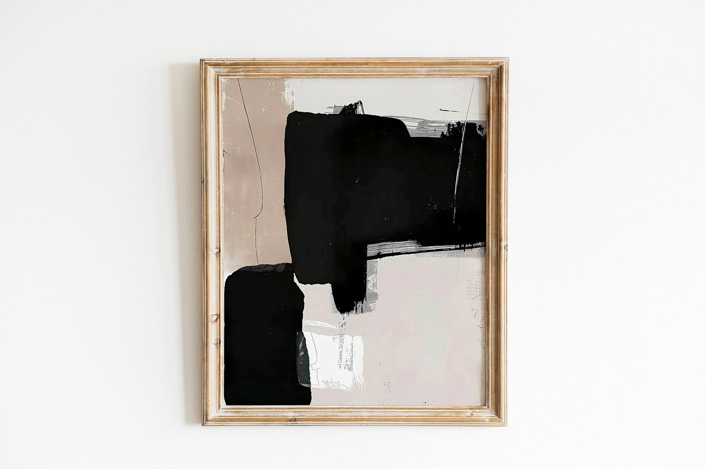 Neutral Abstract Gallery Wall Art Set of 3 Modern Nordic Prints Neutral Japandi Art Black Beige Printable Abstract Home Decor