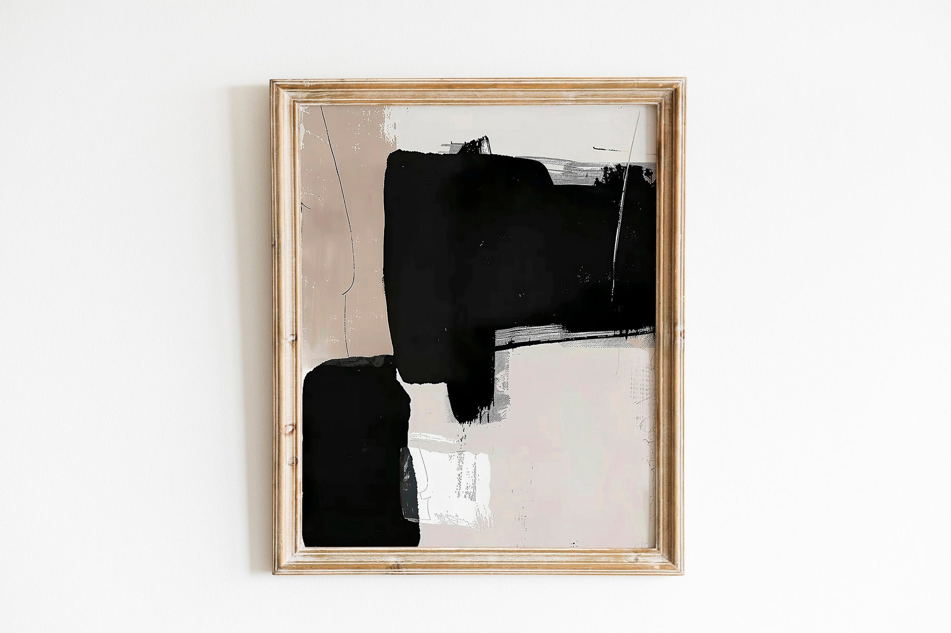 Neutral Abstract Gallery Wall Art Set of 3 Modern Nordic Prints Neutral Japandi Art Black Beige Printable Abstract Home Decor