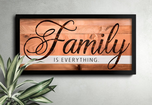 Family Is Everything Wall Art Rustic Living Room Decor Vintage Farmhouse Entryway Canvas Art Home Decor Cottage Core Design