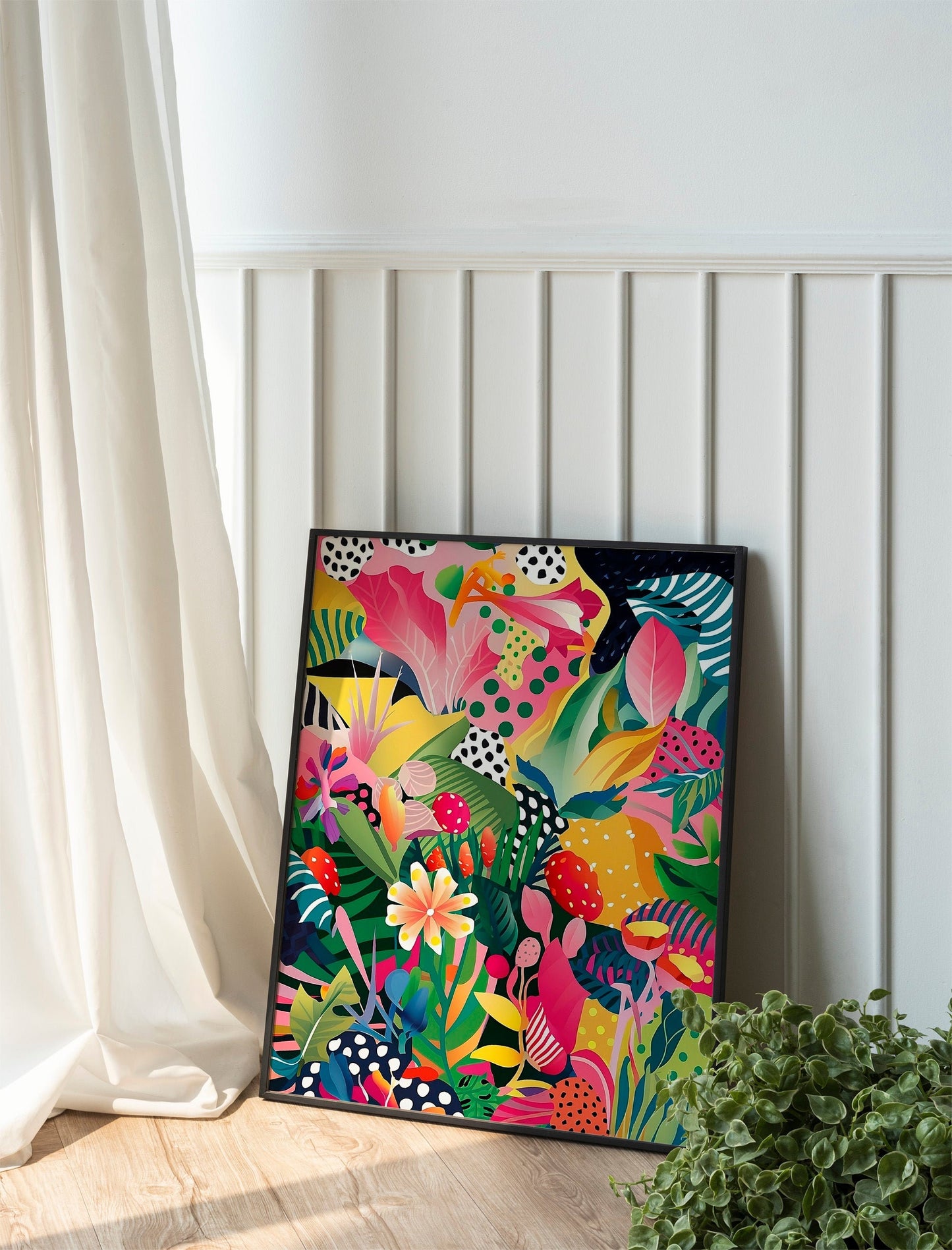 Printable Eclectic Maximalist Wall Art Abstract Colourful Trendy Wall Art Modern Contemporary Flowers Digital Home Decor