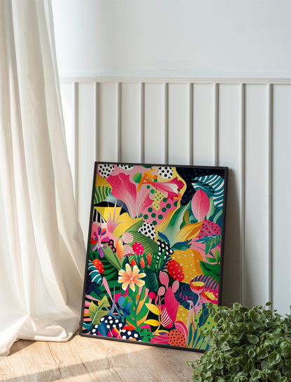 Printable Eclectic Maximalist Wall Art Abstract Colourful Trendy Wall Art Modern Contemporary Flowers Digital Home Decor