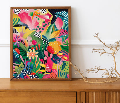 Printable Eclectic Maximalist Wall Art Abstract Colourful Trendy Wall Art Modern Contemporary Flowers Digital Home Decor