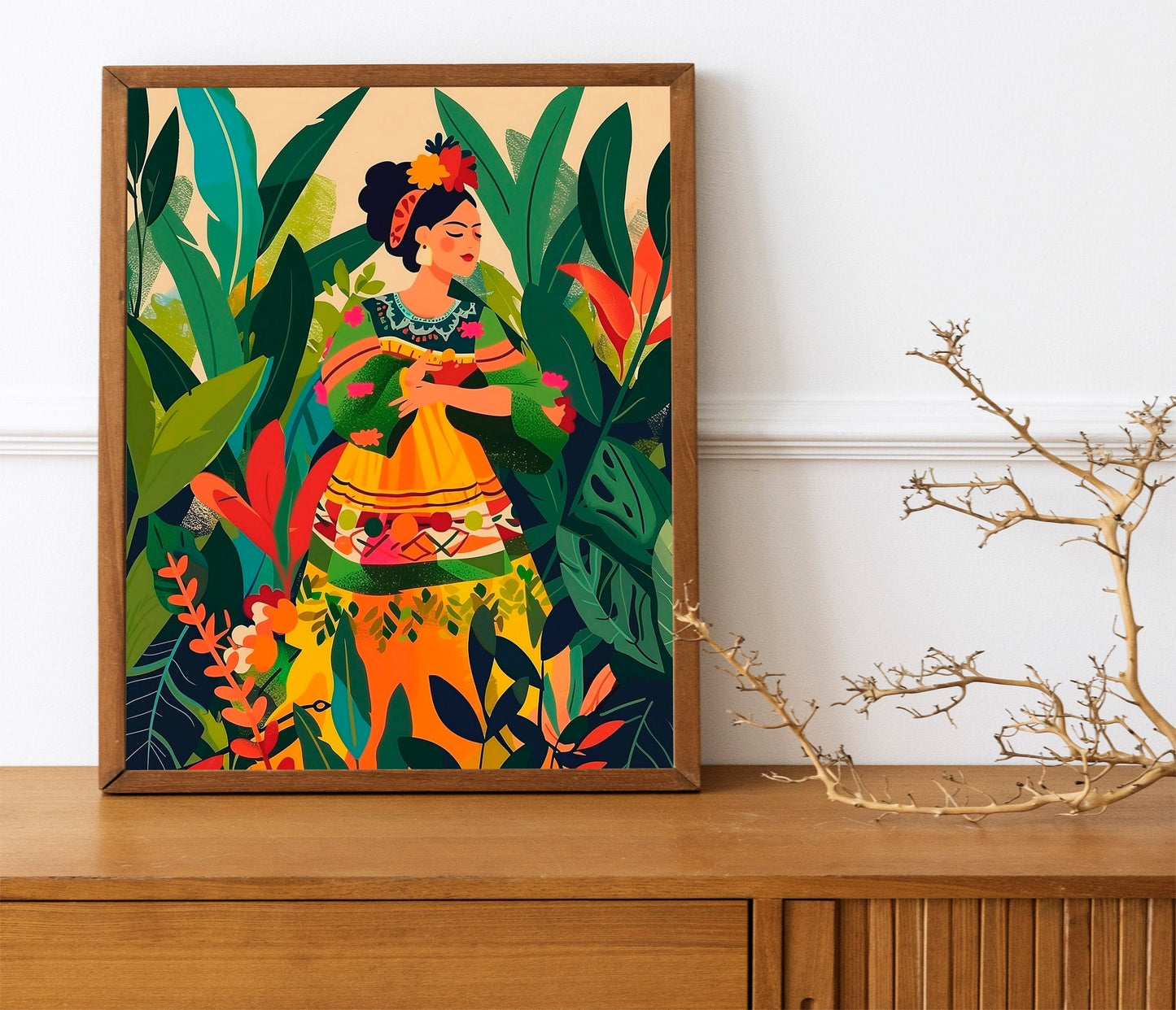 Eclectic Maximalist Latina Art Print Latinx Artwork Naive Poster Latin Art Printable Unframed Wall Art