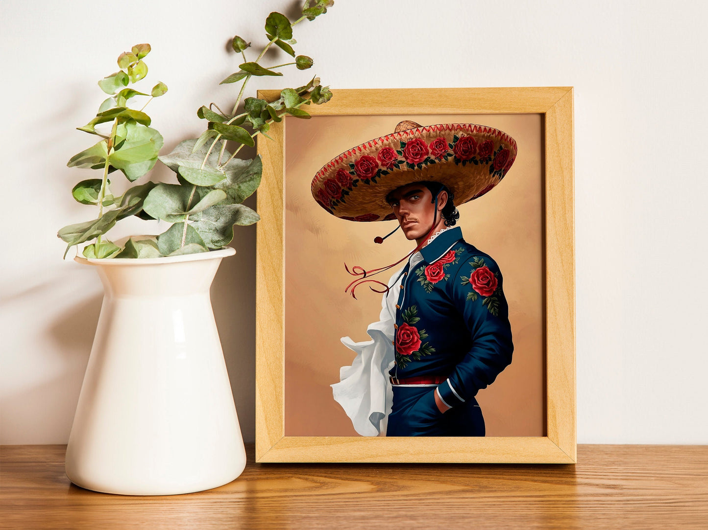 Digital Prints Set of Two Mexican Art Romantic Mariachi Wall Decor Southwestern Modern Art Rustic 2-Panel Mexico Bedroom Decoration