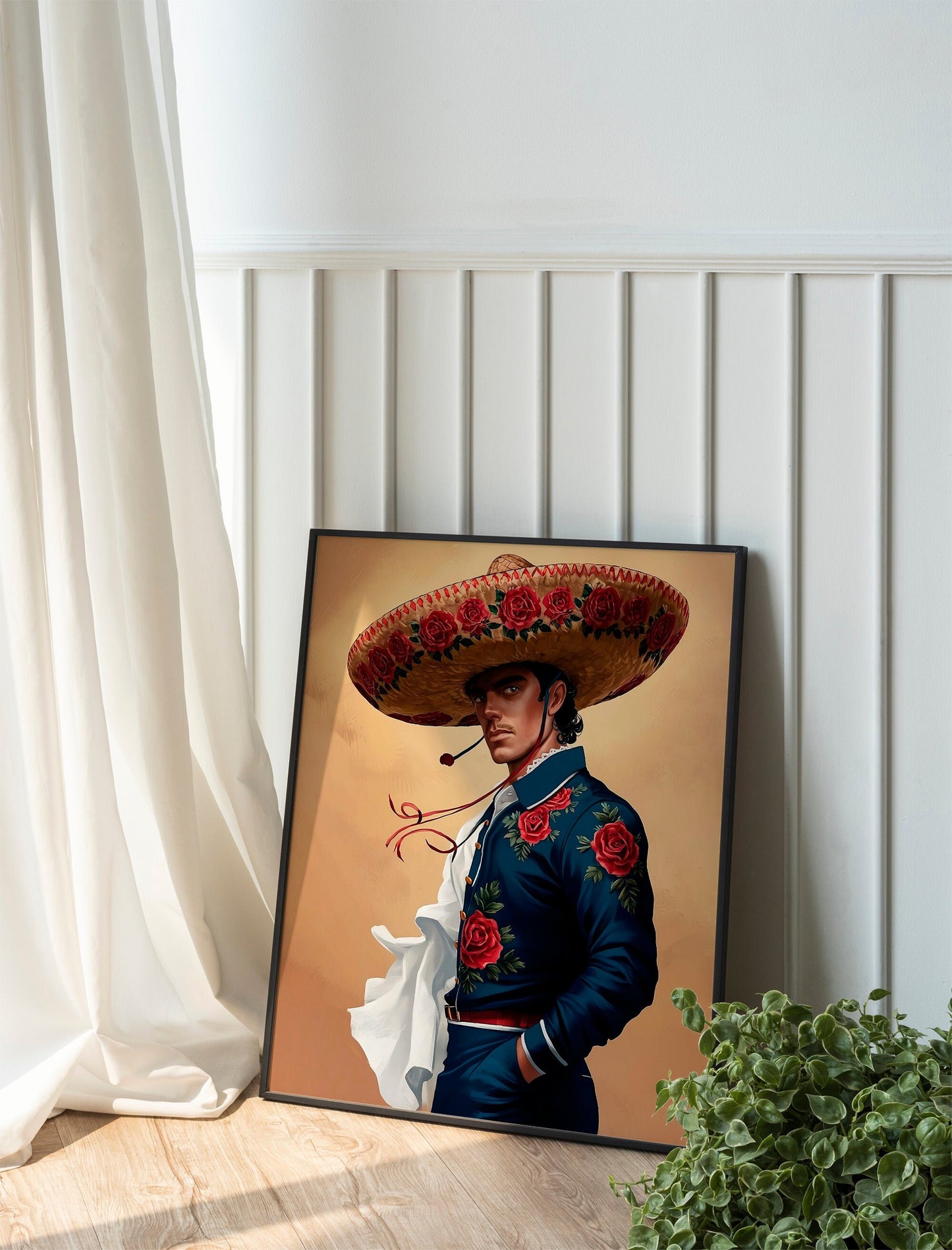 Digital Prints Set of Two Mexican Art Romantic Mariachi Wall Decor Southwestern Modern Art Rustic 2-Panel Mexico Bedroom Decoration