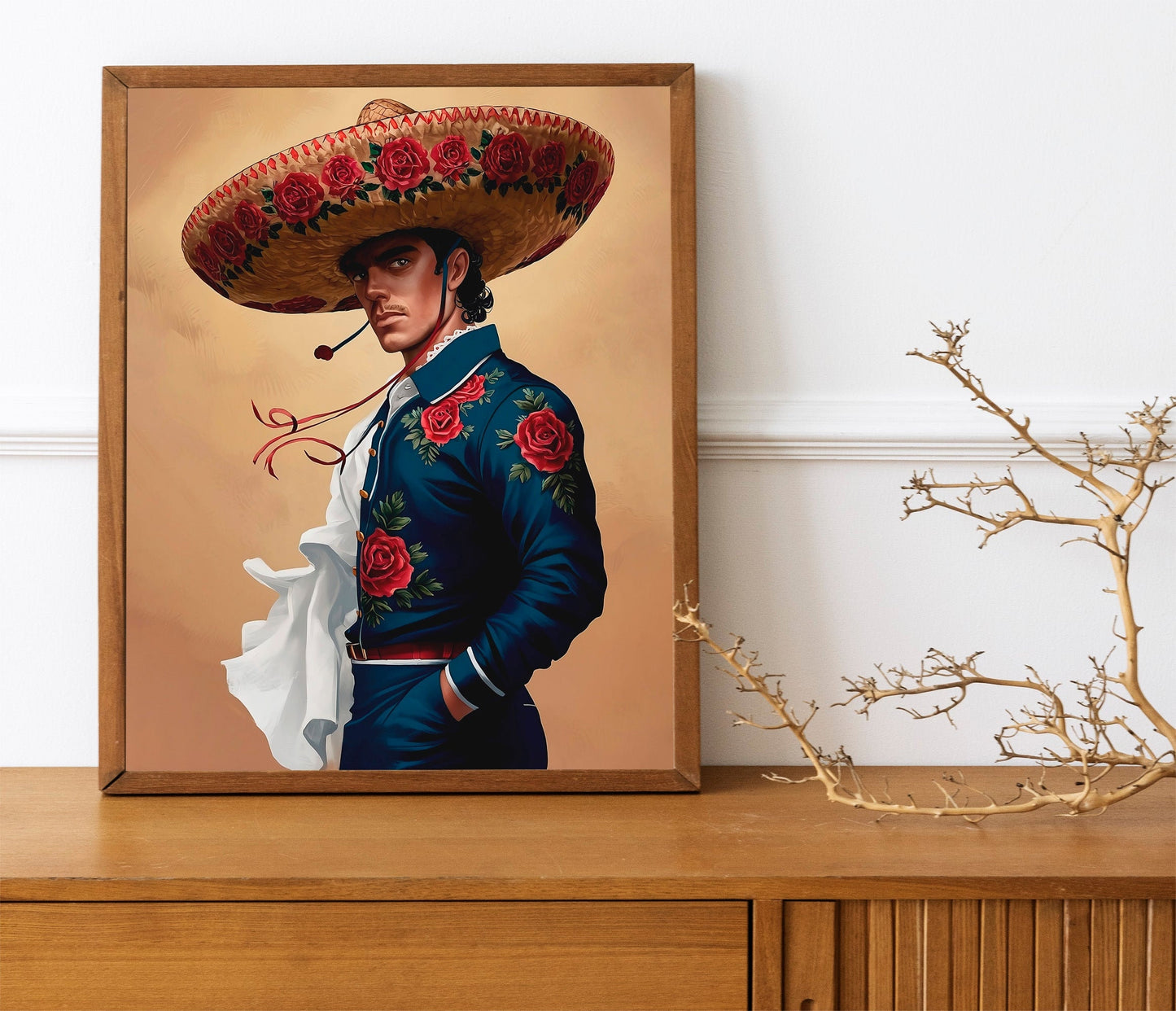 Digital Prints Set of Two Mexican Art Romantic Mariachi Wall Decor Southwestern Modern Art Rustic 2-Panel Mexico Bedroom Decoration
