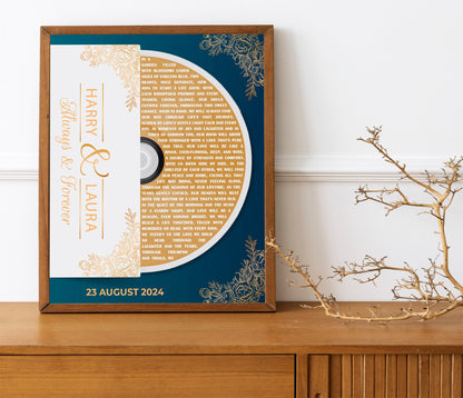 Vinyl Record Custom Song Lyrics Wedding Anniversary Gift First Dance Photo Print Personalized Music Wall Art Husband Wife Couple Gifts