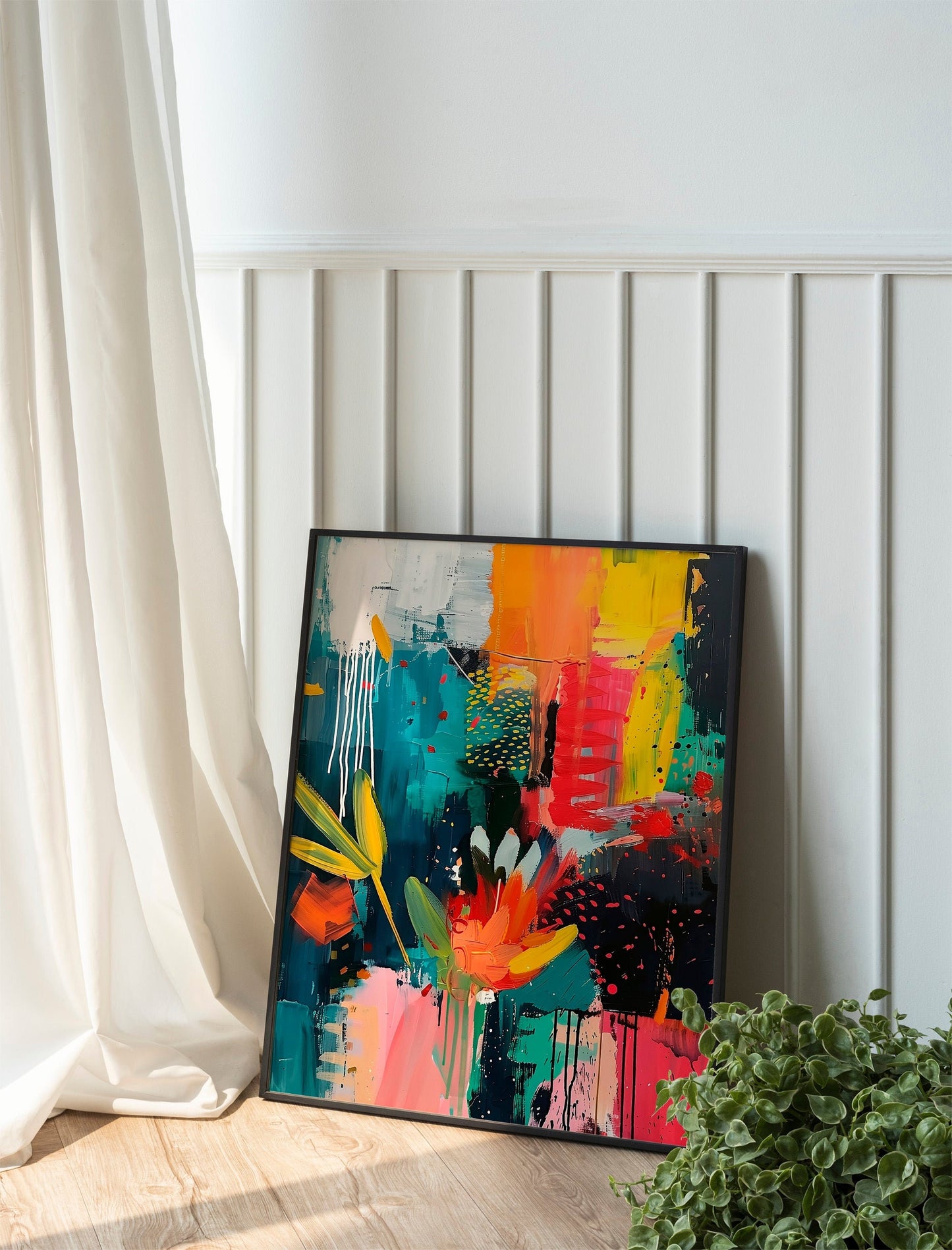 Printable Eclectic Maximalist Wall Art Abstract Digital Colourful Trendy Wall Art Modern Home Decoration