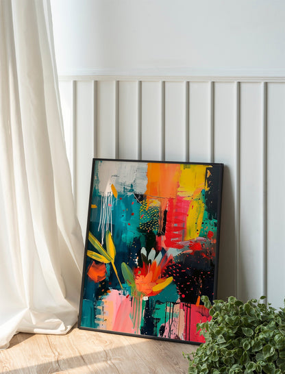 Printable Eclectic Maximalist Wall Art Abstract Digital Colourful Trendy Wall Art Modern Home Decoration