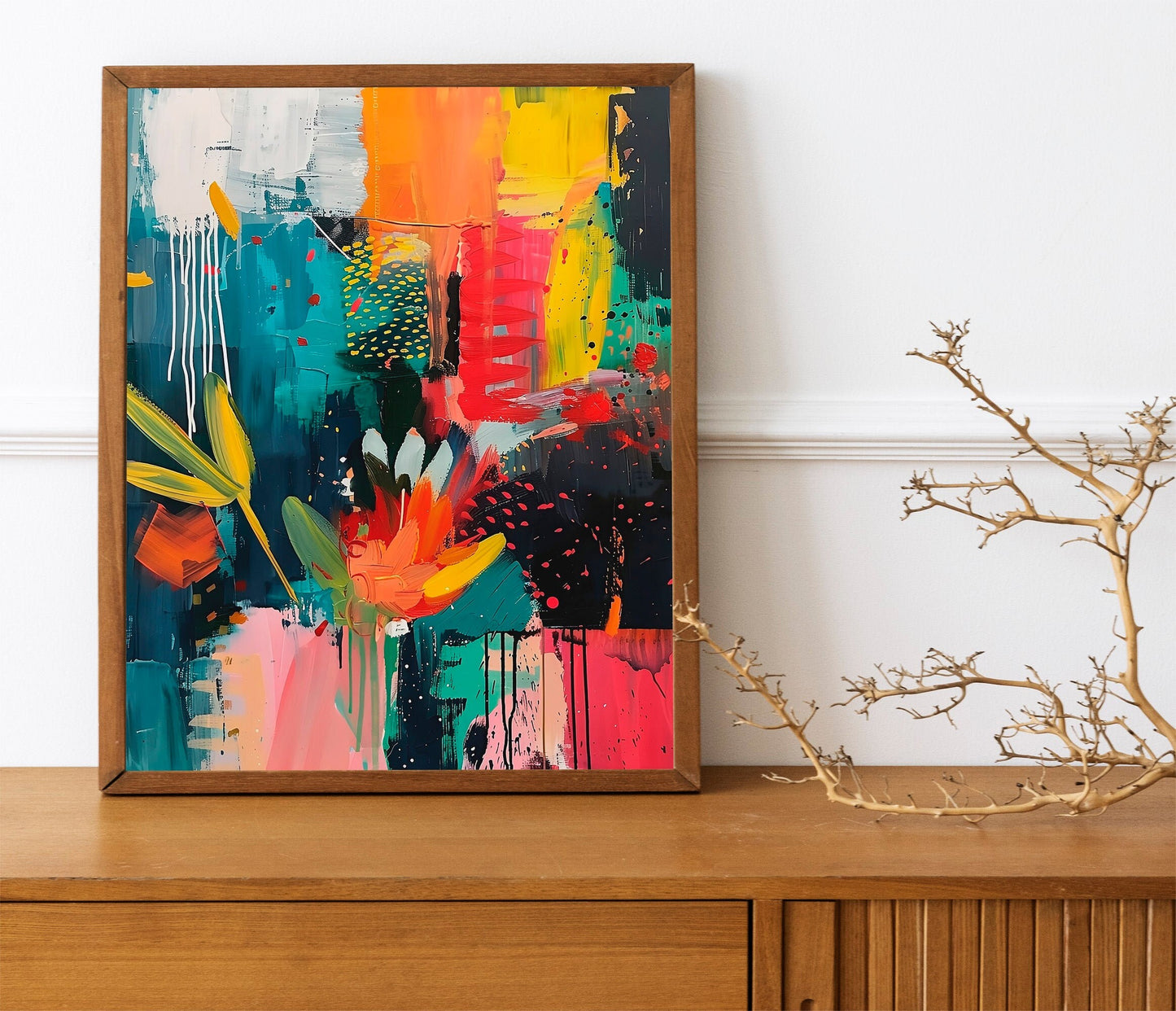 Printable Eclectic Maximalist Wall Art Abstract Digital Colourful Trendy Wall Art Modern Home Decoration