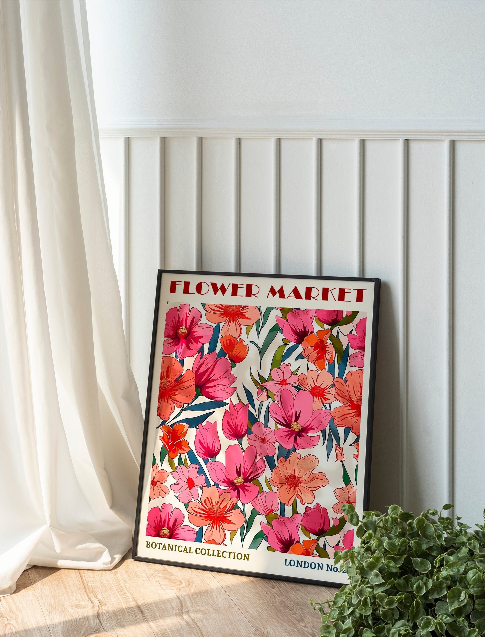 Tulip Flower Market Print Boho Flower Wall Art Modern Abstract Floral Prints Living Room Poster Bedroom Wall Decor