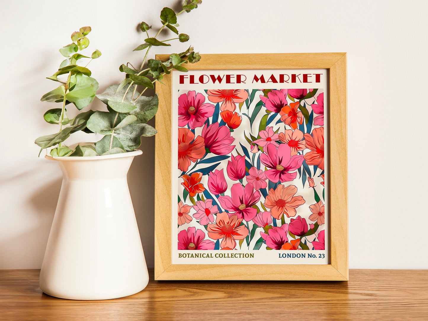 Tulip Flower Market Print Boho Flower Wall Art Modern Abstract Floral Prints Living Room Poster Bedroom Wall Decor