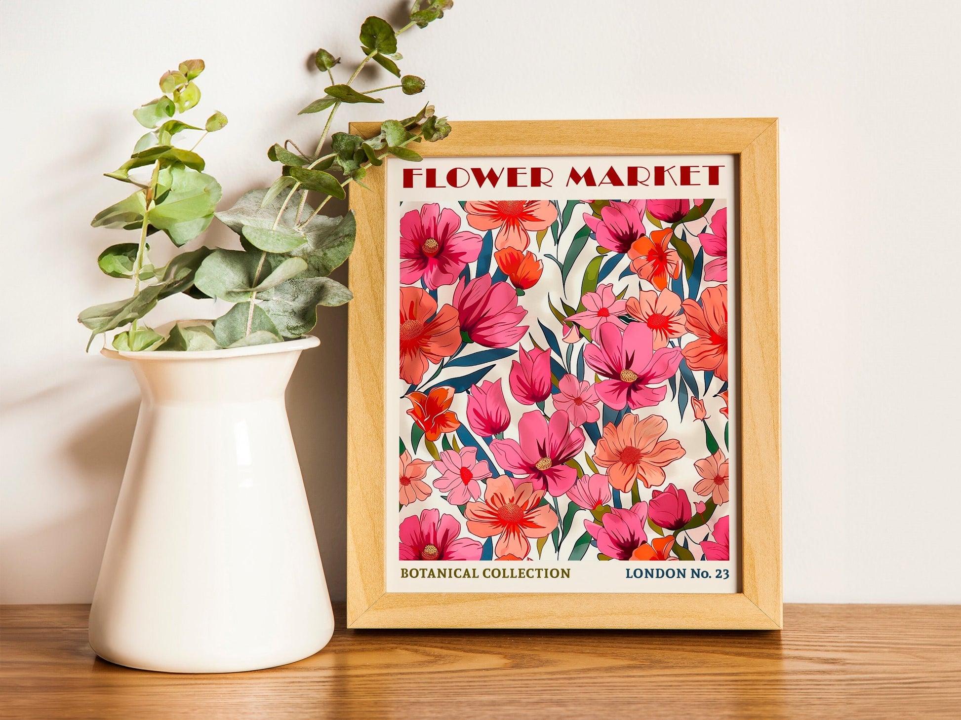 Tulip Flower Market Print Boho Flower Wall Art Modern Abstract Floral Prints Living Room Poster Bedroom Wall Decor