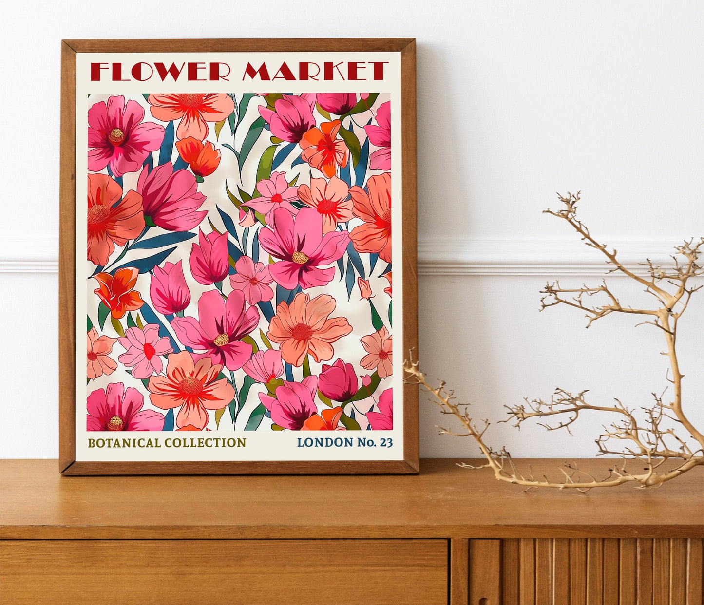 Tulip Flower Market Print Boho Flower Wall Art Modern Abstract Floral Prints Living Room Poster Bedroom Wall Decor