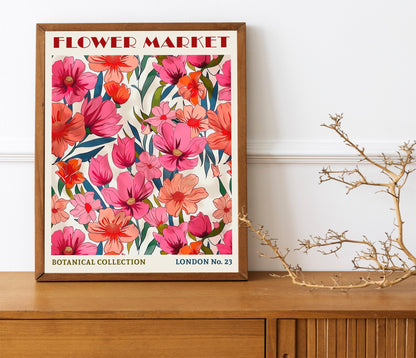 Tulip Flower Market Print Boho Flower Wall Art Modern Abstract Floral Prints Living Room Poster Bedroom Wall Decor