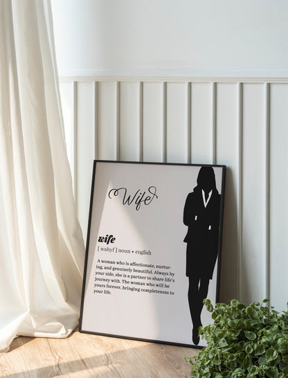 Husband and Wife Wall Art Set of 2 Newlyweds Printable Gift Wedding Poster Definition of Marriage Typography Home Decor