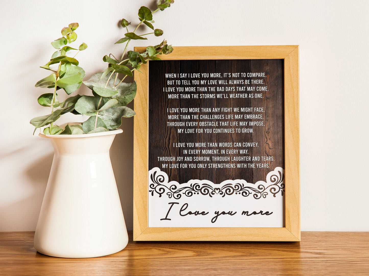 Personalized Poem Print Any Poetry Vows Reading Speech Typography Poster for Mum Wife Girlfriend Floral Design Wedding Gift