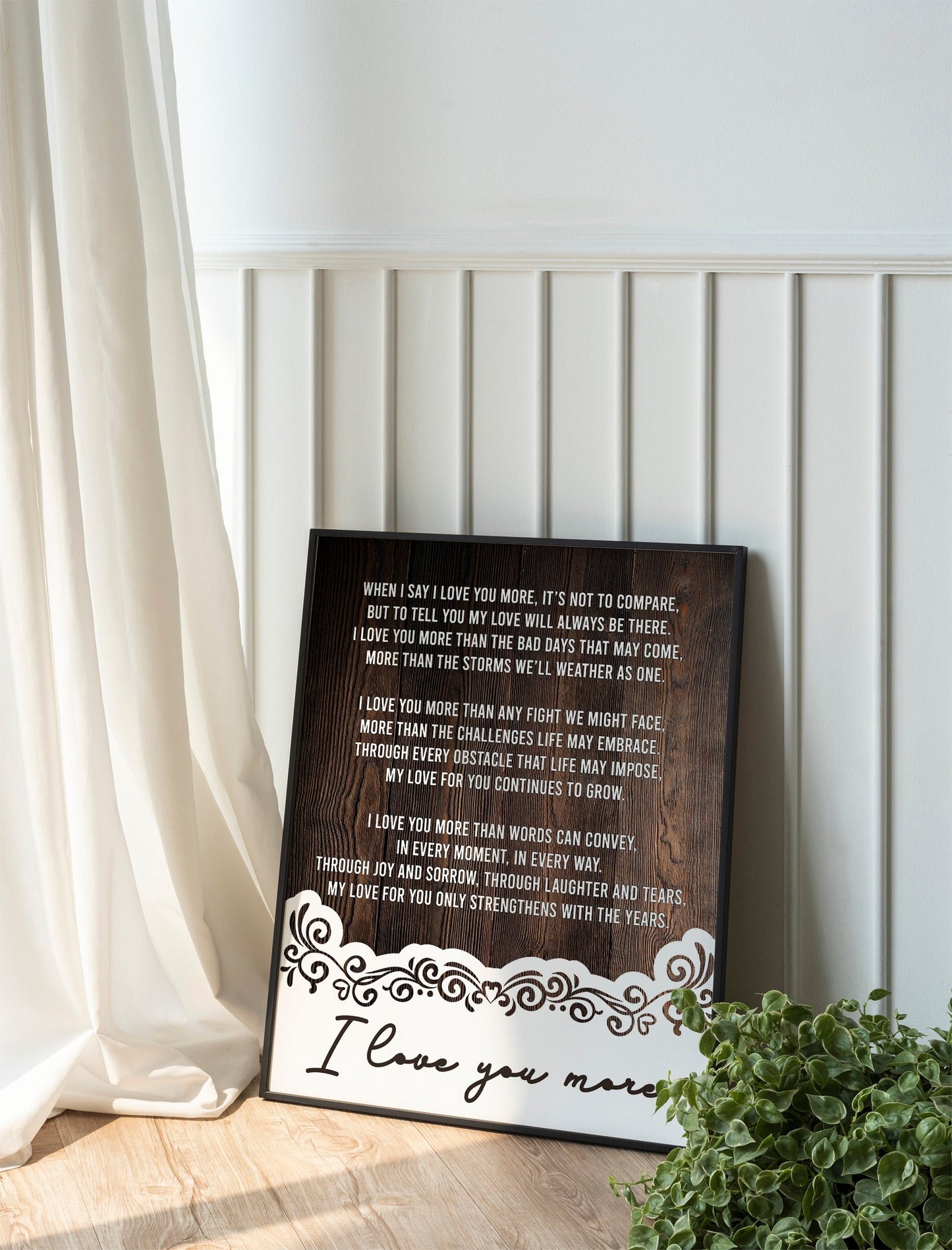 Personalized Poem Print Any Poetry Vows Reading Speech Typography Poster for Mum Wife Girlfriend Floral Design Wedding Gift
