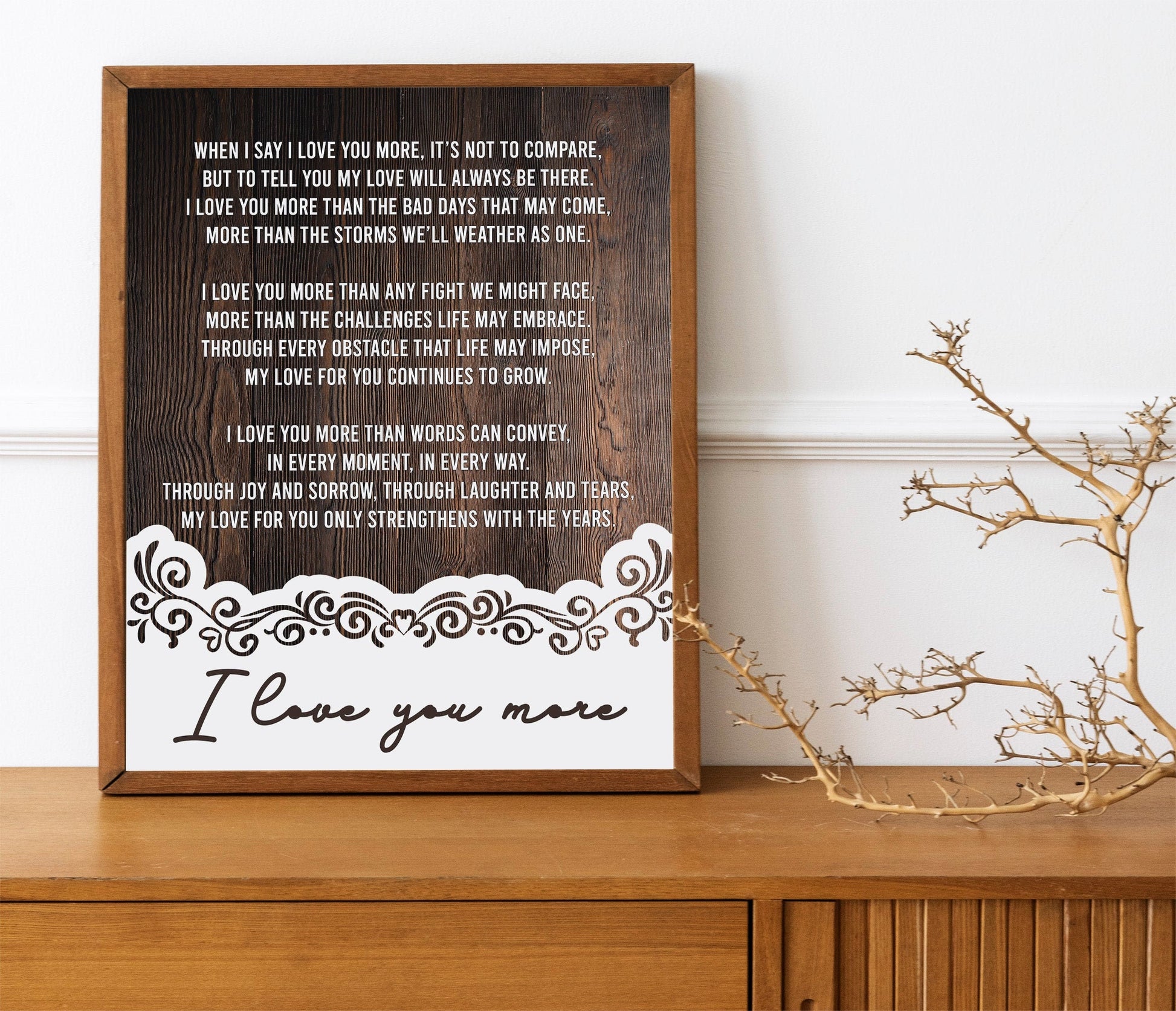 Personalized Poem Print Any Poetry Vows Reading Speech Typography Poster for Mum Wife Girlfriend Floral Design Wedding Gift