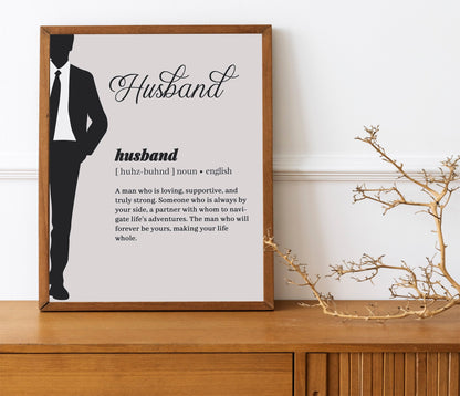 Husband and Wife Wall Art Set of 2 Newlyweds Printable Gift Wedding Poster Definition of Marriage Typography Home Decor