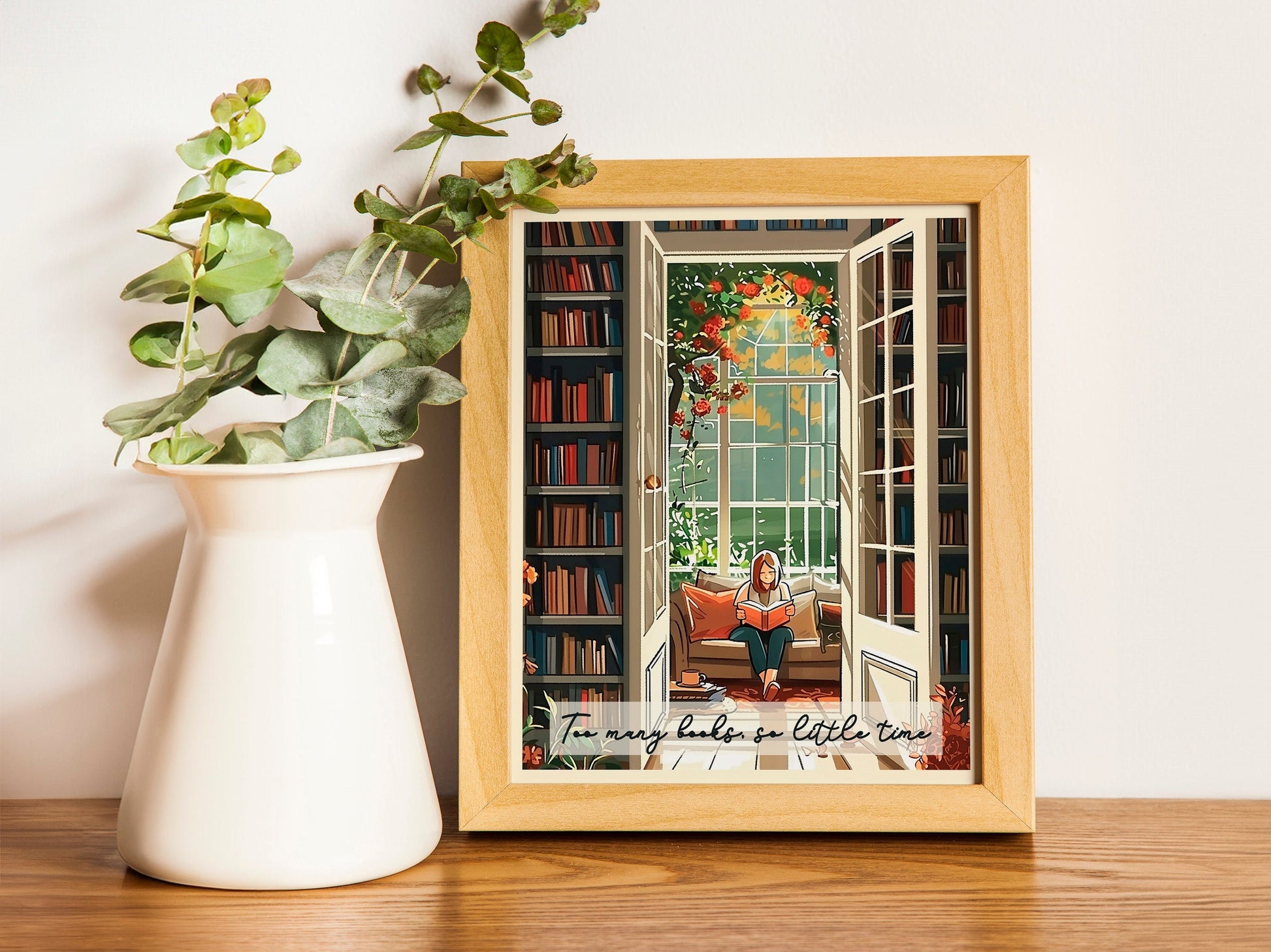 Book Lovers Gift Vintage Bibliophile Poster Book Shop Print Reading Gift Wall Art Print Framed Art Poster