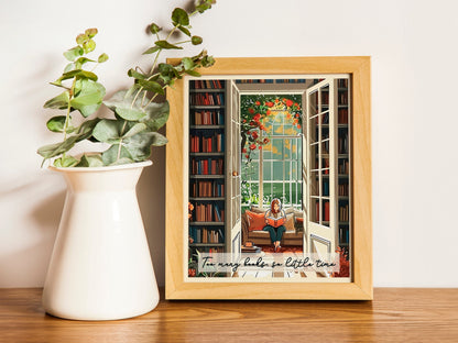 Book Lovers Gift Vintage Bibliophile Poster Book Shop Print Reading Gift Wall Art Print Framed Art Poster