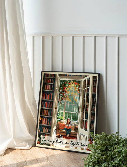 Book Lovers Gift Vintage Bibliophile Poster Book Shop Print Reading Gift Wall Art Print Framed Art Poster
