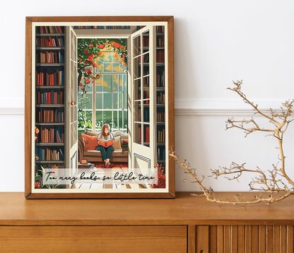 Book Lovers Gift Vintage Bibliophile Poster Book Shop Print Reading Gift Wall Art Print Framed Art Poster