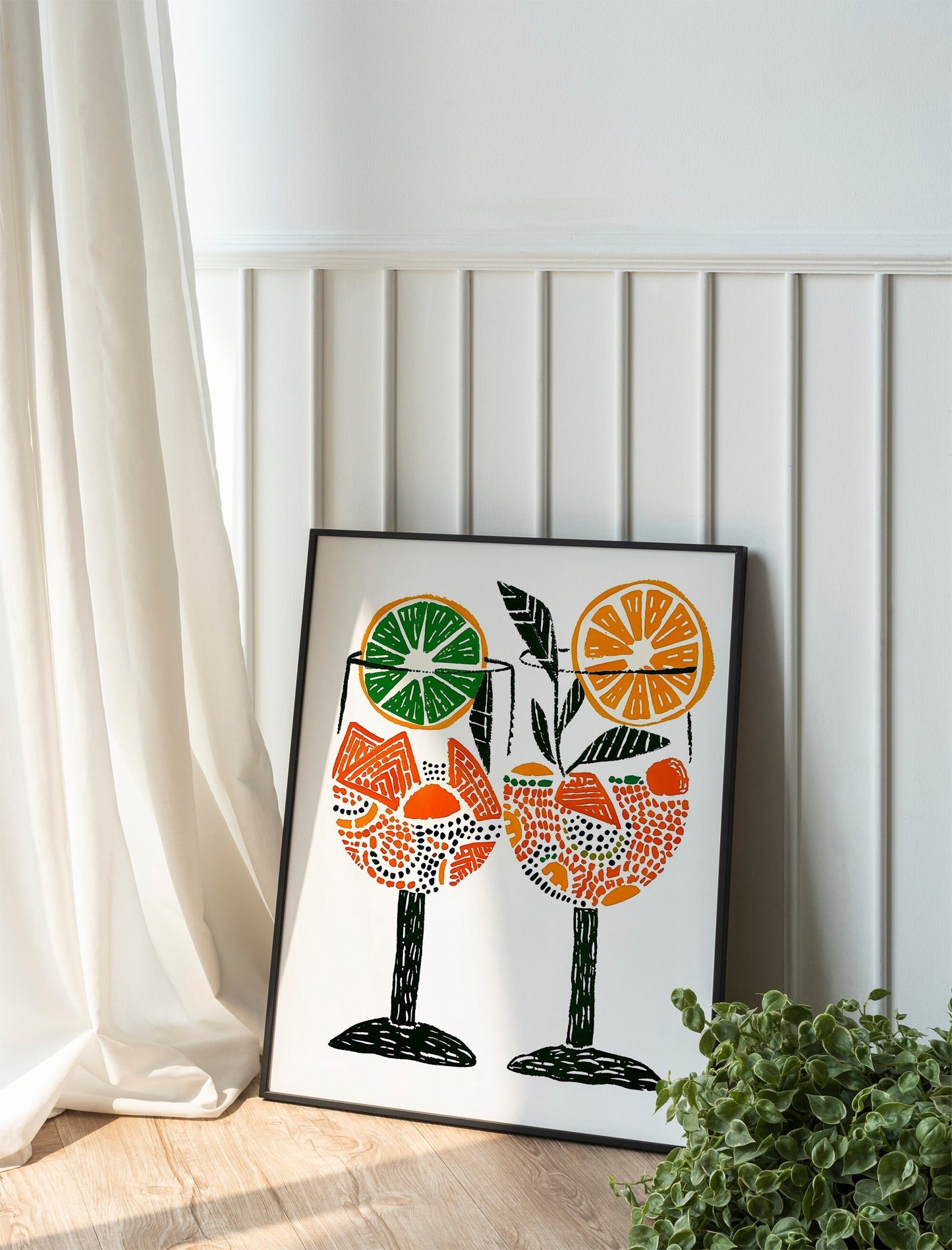 Colorful Wine Print Drink Glasses Retro Wall Art Kitchen Prints Aesthetic Decor Home Inspiration Gallery Wall