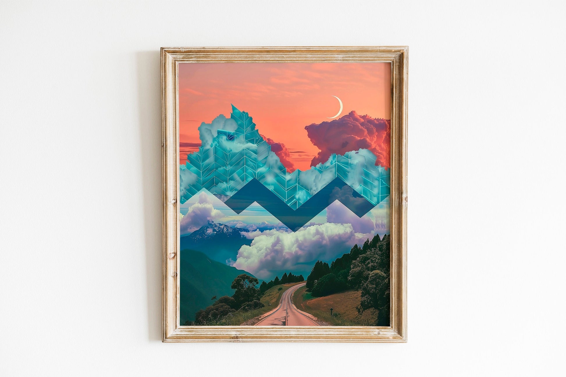 Trippy Wall Art Surreal Art Print Psychedelic Poster Eclectic Home Decor Collage Prints Weird Art Hippie Gift Unique Artistic Desig