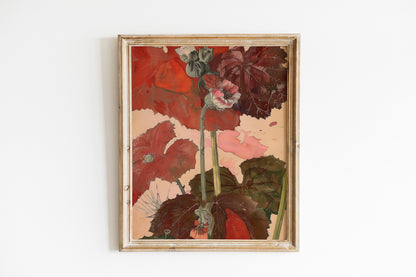 Antique Victorian Botanical Wall Art Oil Painting Abstract Floral Bouquet Printable Grandmillennial Aesthetic Decor
