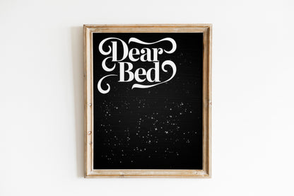 Dear Bed I Love You bedroom wall art print set