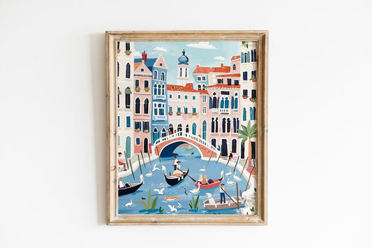 Venice Art Print Italy City Wall Art Venice Waterways Travel Print Travel Poster Travel Gift Housewarming Gift Paris Decoration