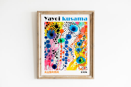 Yayoi Kusama Japanese Exhibition Poster Tokyo Art Print Japanese Wall Print Decor Paint Splatters Family Encouragement Japanese Art