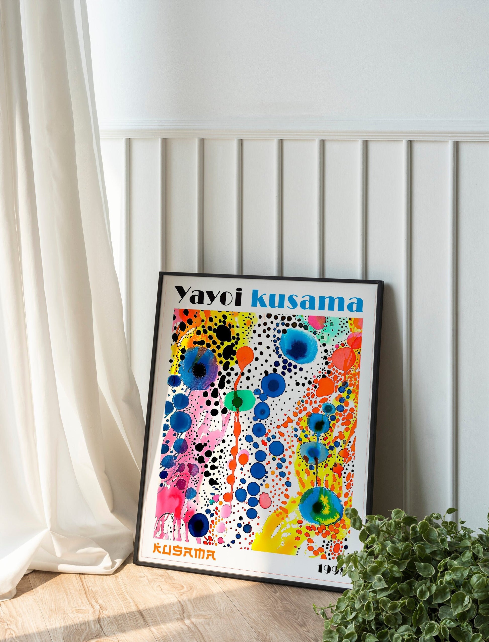 Yayoi Kusama Japanese Exhibition Poster Tokyo Art Print Japanese Wall Print Decor Paint Splatters Family Encouragement Japanese Art