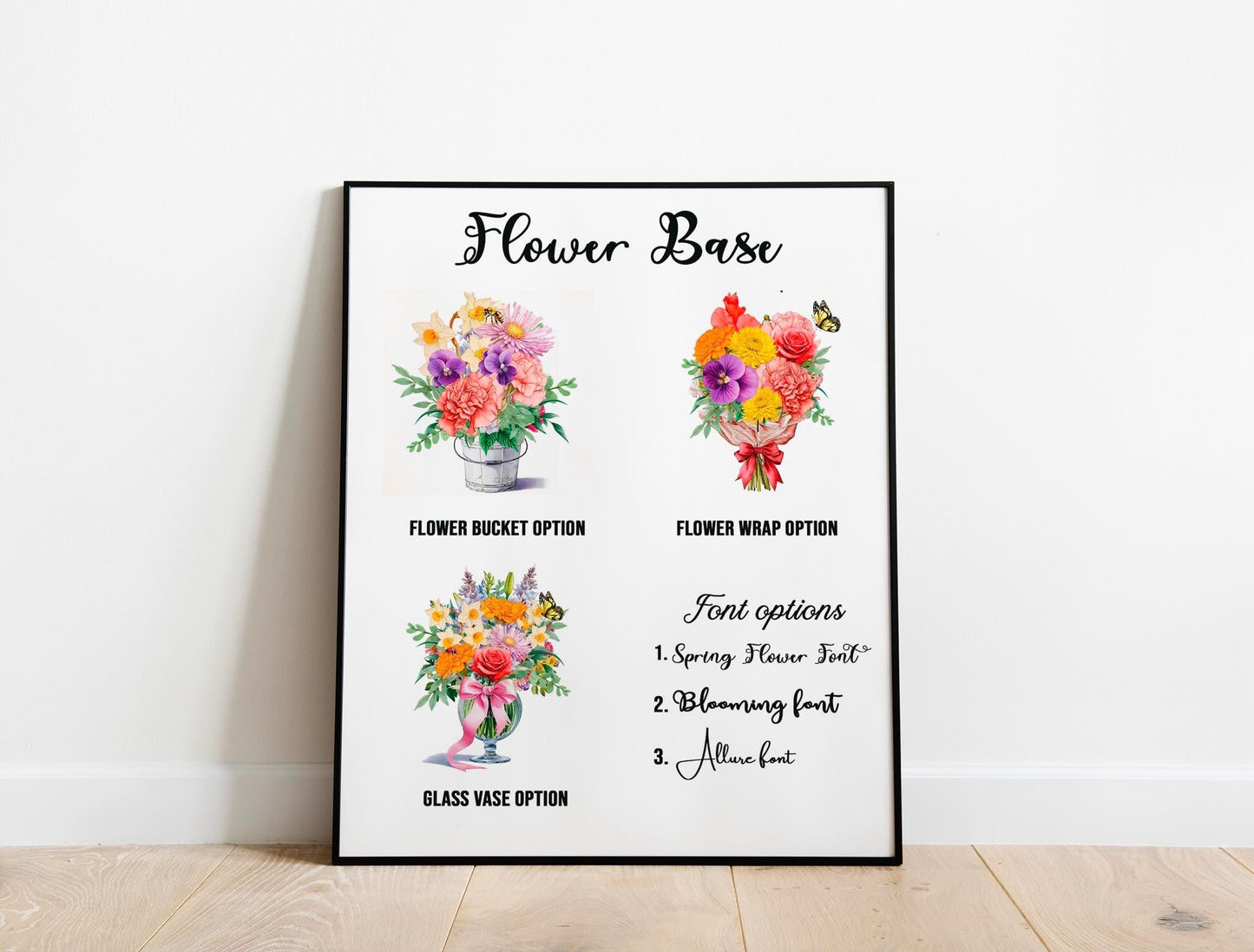 Personalized Birth Month Flower Print - Personalized Wall Art for Her - Custom Gift for Grandma