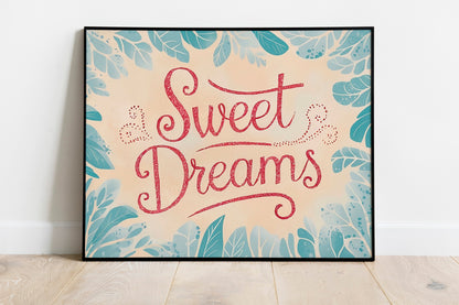 Sweet Dreams Nursery Art, Nursery Decor, Sleep Nursery Art, Minimalist Print or Canvas