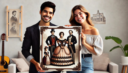 Couple Wedding Art - Couple Portrait - Gifts for Couple - Personalized Wedding Gift - Bride & Groom Portrait  - Anniversary - Victorian Art