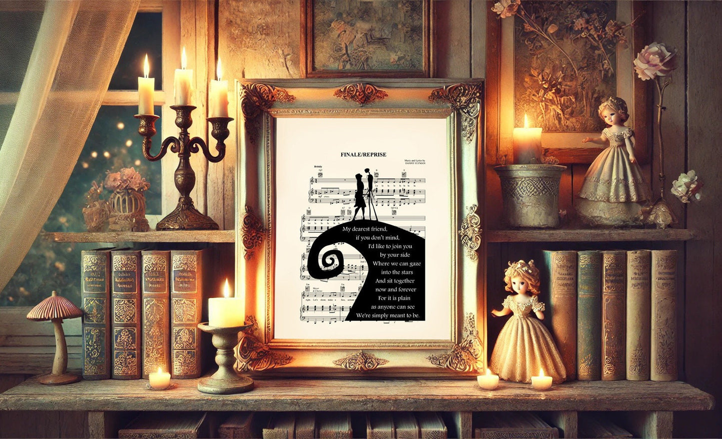 The Nightmare Before Christmas Simply Meant To Be Sheet Music Art Print
