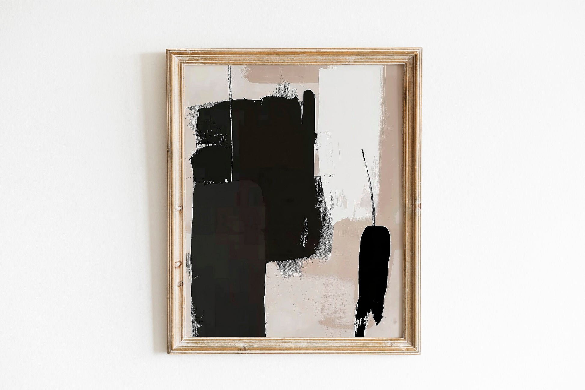 Neutral Abstract Gallery Wall Art Set of 3 Modern Nordic Prints Neutral Japandi Art Black Beige Printable Abstract Home Decor