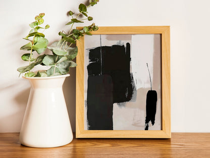 Neutral Abstract Gallery Wall Art Set of 3 Modern Nordic Prints Neutral Japandi Art Black Beige Printable Abstract Home Decor