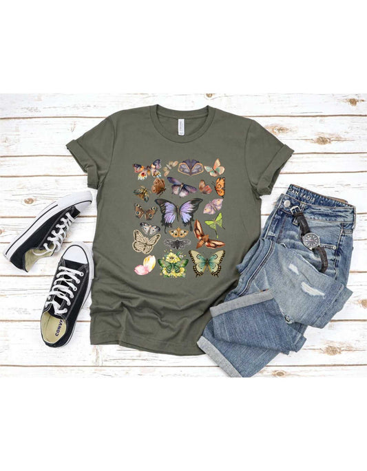 Vintage Butterfly & Moth T Shirt - Aesthetic shirt - Butterfly Shirt - Moth Shirt