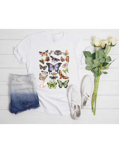 Vintage Butterfly & Moth T Shirt - Aesthetic shirt - Butterfly Shirt - Moth Shirt