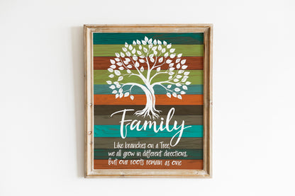 Family Like Branches On A Tree Sign Family Wall Decor Wedding Gift Anniversary Sign Farmhouse Sign for Home Decoration